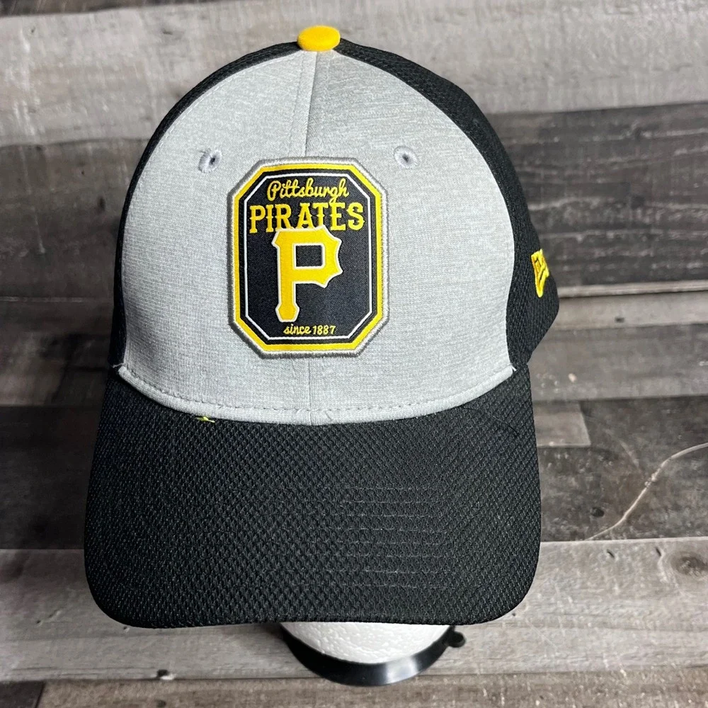 New Era Pittsburgh Pirates MLB Hat Grey Black Mesh Adjustable Baseball Cap